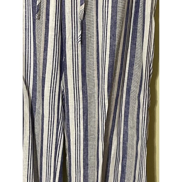Just Living Womens Striped Linen Blend Pants M Pull On Beachy Boho Lagom - Picture 2 of 12